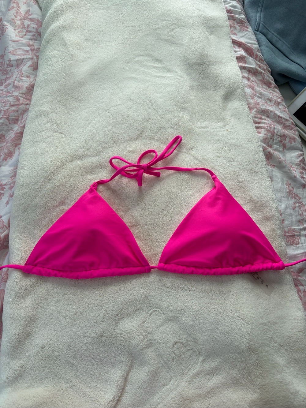 SHEIN Hot Pink Triangle Bikini Top